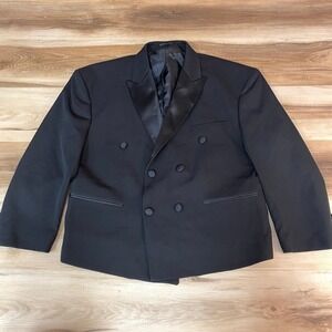 BoohooMAN Black Double Breasted Tuxedo Blazer Jacket Mens Size 36 46 EU